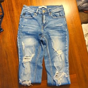 Distressed Kancan Skinny Jeans Size 24